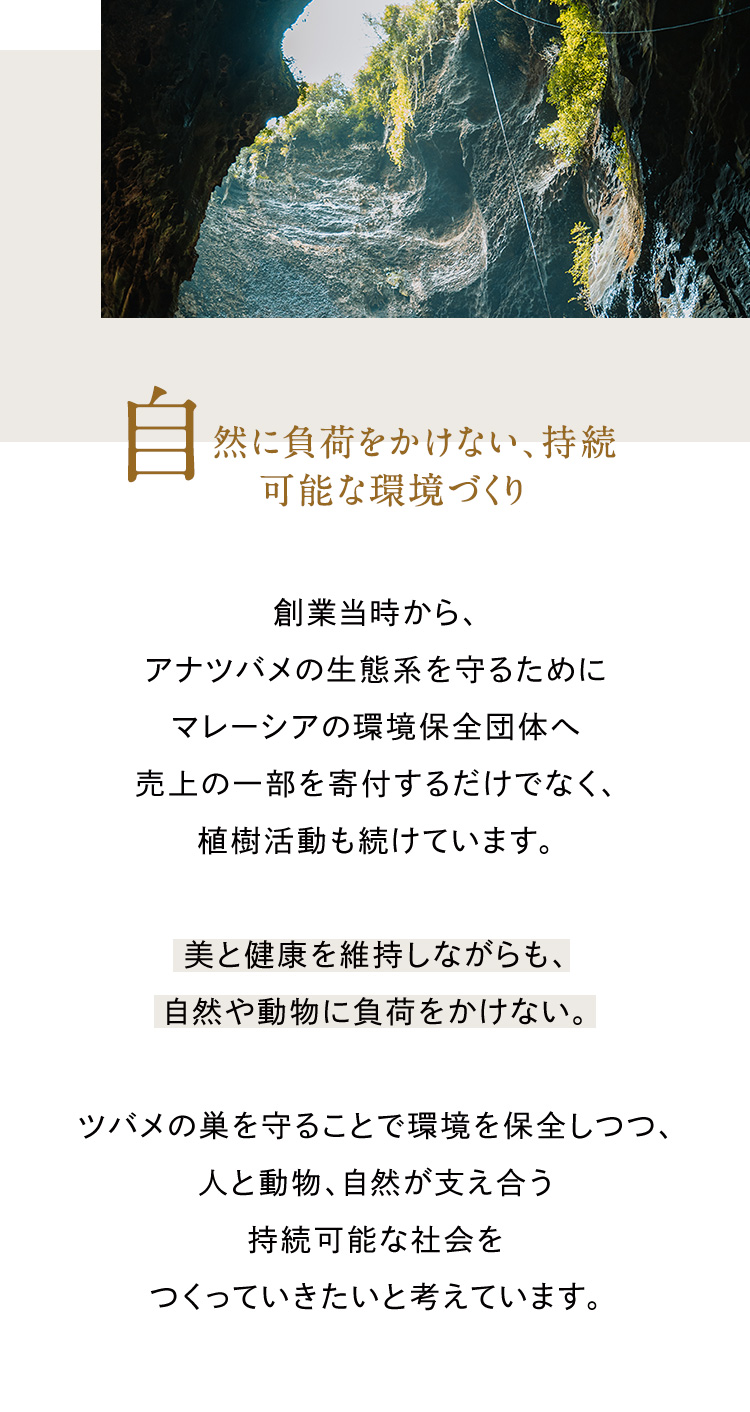 自然に負荷をかけない、持続可能な環境づくり