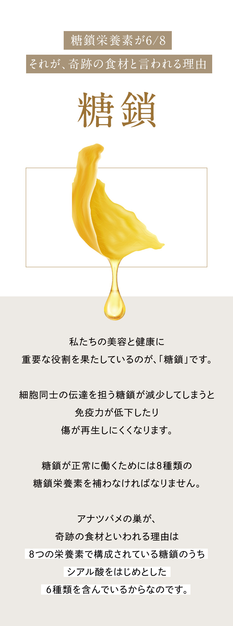 糖鎖栄養素が6/8 それが、奇跡の食材と言われる理由 糖鎖